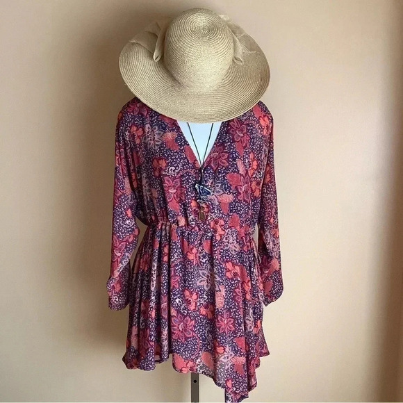 FREE PEOPLE Oversized Floral Mini Dress - Picture 15 of 16